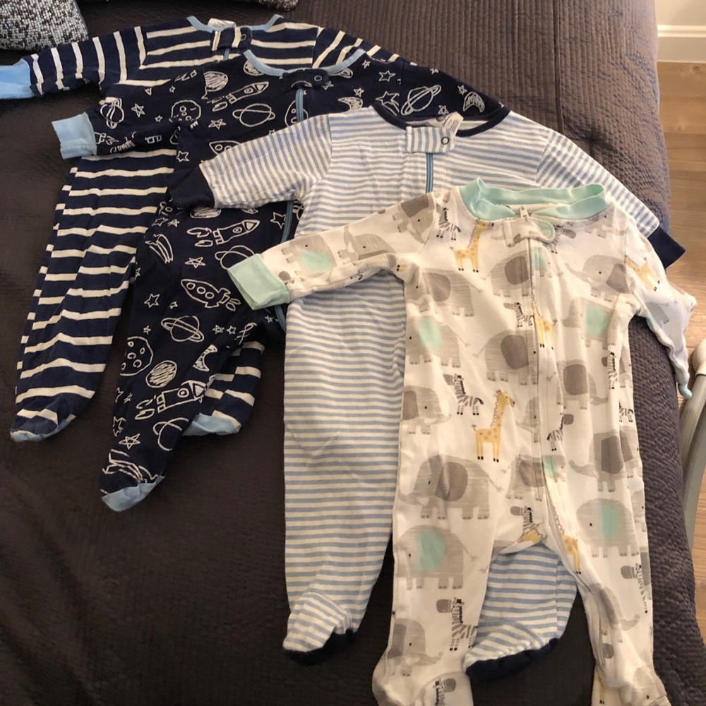 4 zip up onesies